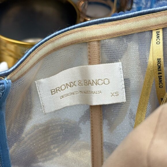 🆕 BRONX & BANCO 🧿 NWOT Dahlia Floral Gown, Baby Blue Multi Maxi - Sz XS US 2 - Picture 15 of 16